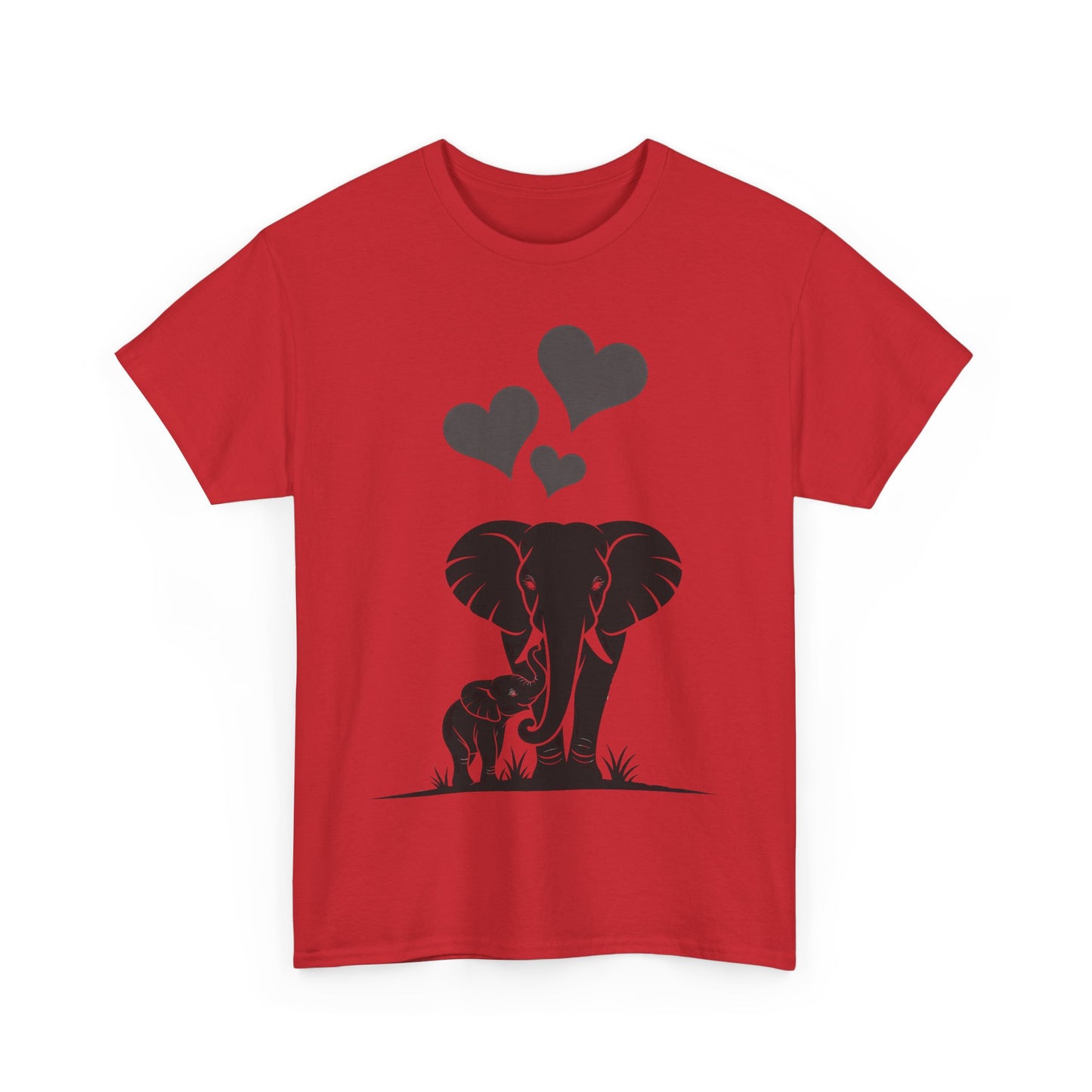 Elephant Mom and Baby T-Shirt, Elephant Love Cotton Tee, Cute Animal Shirt, Animal Lover Gift, Cute Minimalist Elephant Design
