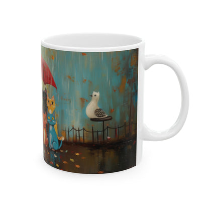 Charming Cat Mug - Cute Cat Art, Unique Coffee Cup, Cat Lover Gift, Cozy Home Decor, Perfect for Birthdays & Holidays
