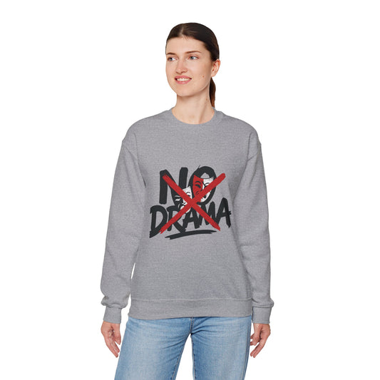 No Drama Crewneck Womens Sweatshirt, Cozy Sweatshirt, Relaxed Fit Pullover, Casual Gift for Friends, Everyday Comfort Apparel
