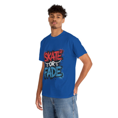 Skate Or Fade Men's T-Shirt, Graffiti Skateboarding Graphic Tee, Urban Streetwear Skater Top