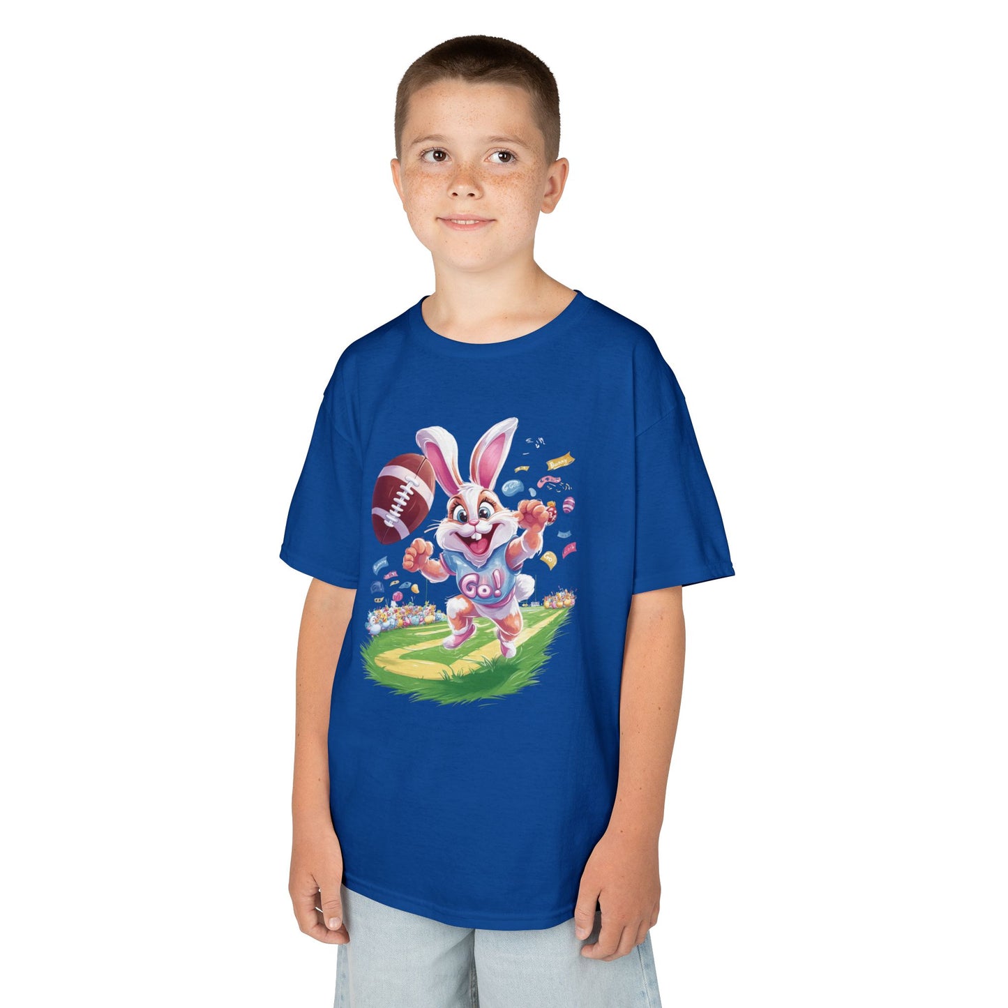 Touchdown Bunny Kids T-Shirt - Cute Easter Football Shirt for Kids, Fun Spring Outfit, Sports Bunny Tee Gift for Little Athletes Easter Gift