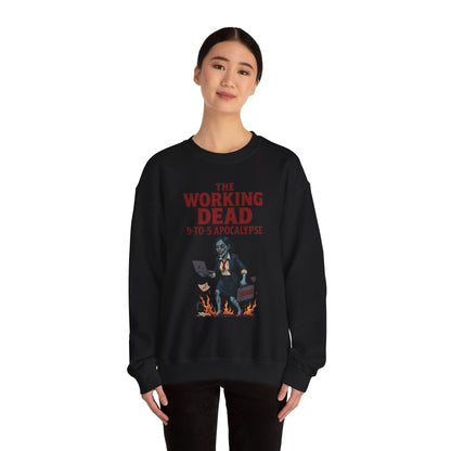 Women's The Working Dead 9-to-5 Apocalypse Sweatshirt, Funny Office Zombie Horror Pullover, Halloween Zombie Work Top