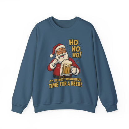 Funny Santa Beer Christmas Sweatshirt, Men's Holiday Pullover, Men's Heavy Blend™ Crewneck Sweatshirt