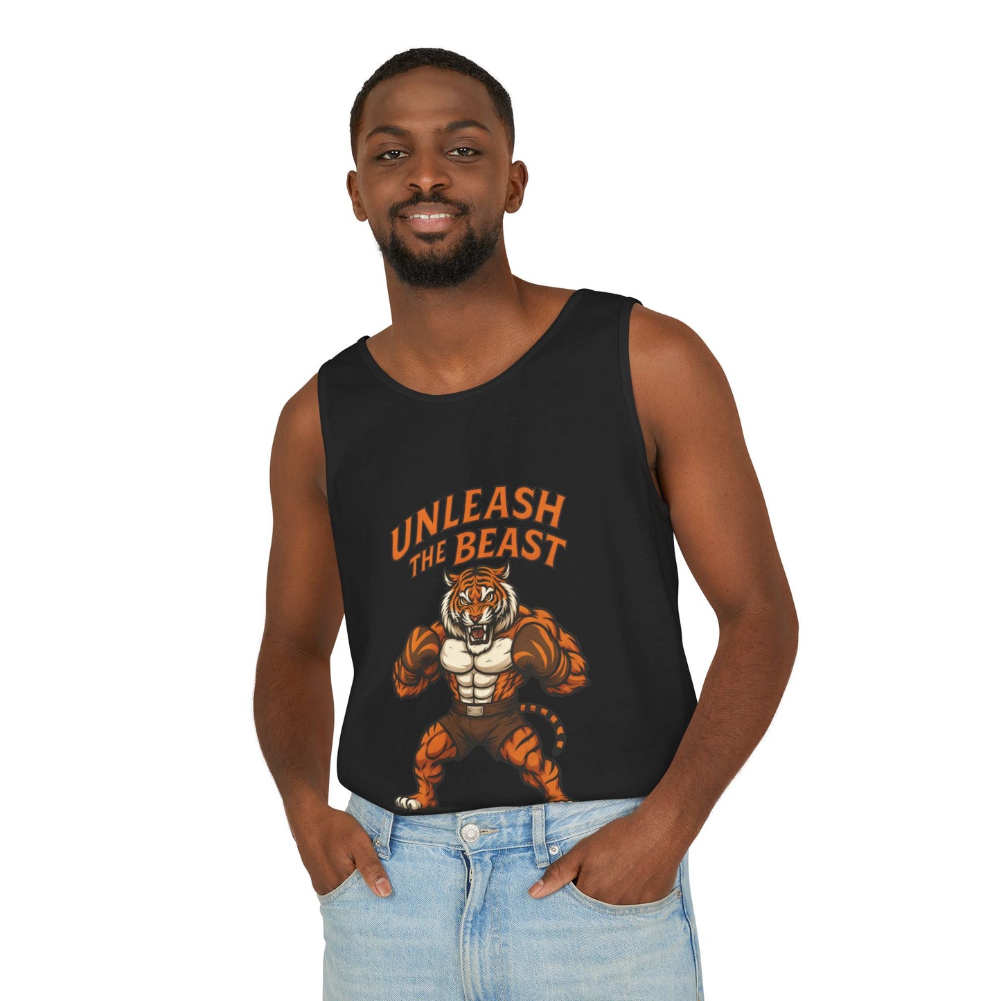 Unleash The Beast Tiger Gym Tank Top - Mens Workout Muscle Tank, Fitness Motivation Sleeveless Shirt, Bodybuilding Top, Strong Beast Gym Top