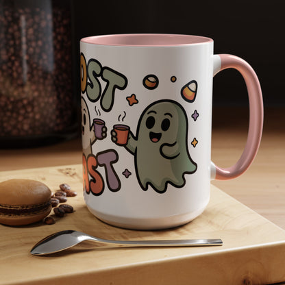 Ghost Roast Halloween Mug, Cute Spooky Coffee Cup, Kawaii Ghost Drinkware, Funny Fall Mug Gift for Coffee Lovers, Accent Coffee Mug (15oz)