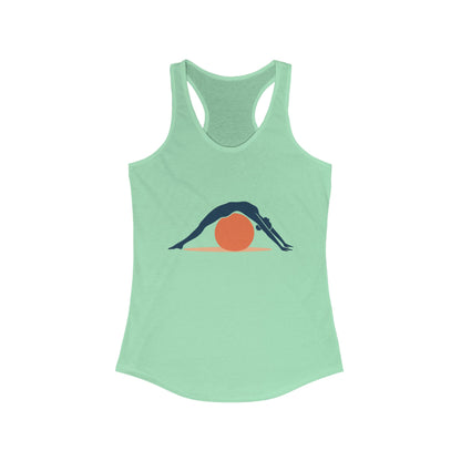 Women's Ideal Racerback Tank, Womens Pilates Tank Top, Yoga Fitness Graphic Top, Cute Workout Activewear Shirt