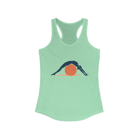 Women's Ideal Racerback Tank, Womens Pilates Tank Top, Yoga Fitness Graphic Top, Cute Workout Activewear Shirt