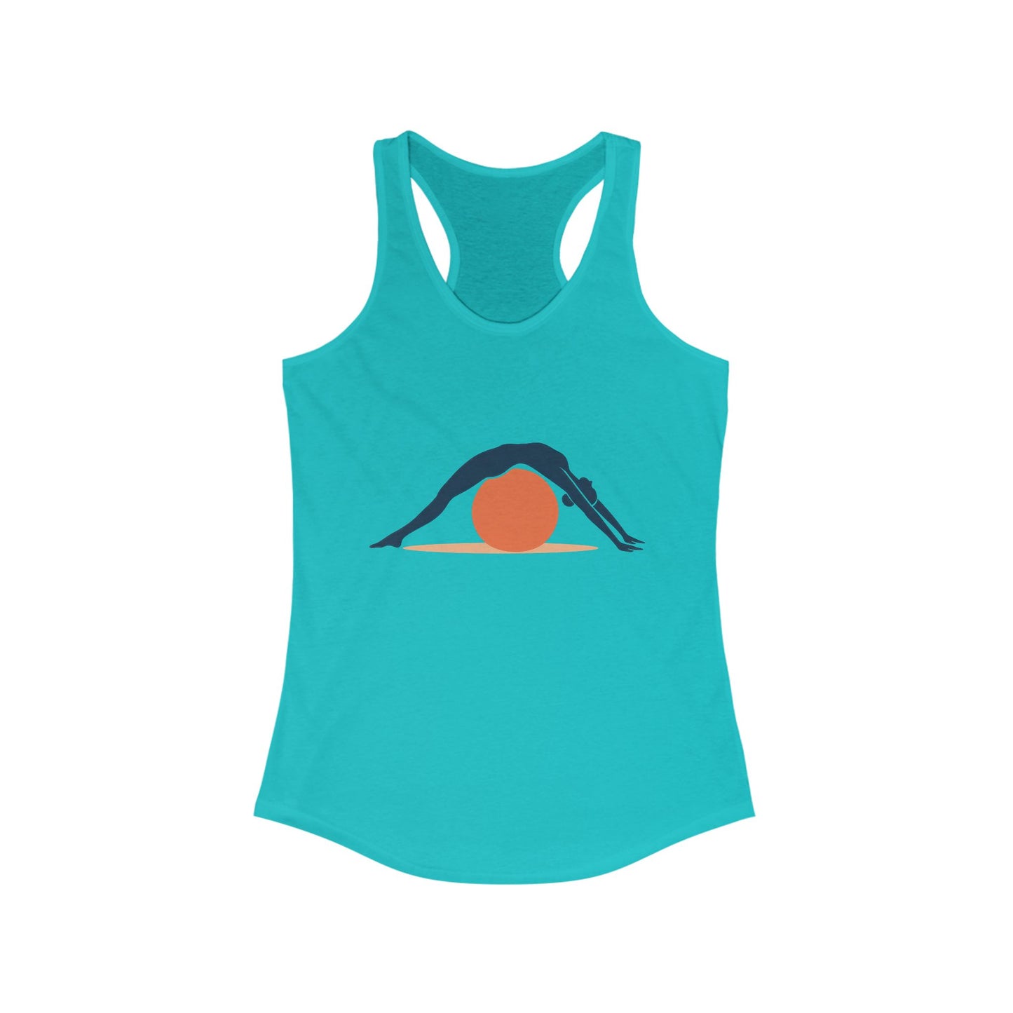 Women's Ideal Racerback Tank, Womens Pilates Tank Top, Yoga Fitness Graphic Top, Cute Workout Activewear Shirt