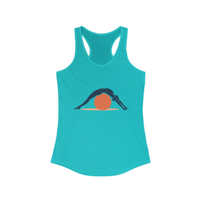 Women's Ideal Racerback Tank, Womens Pilates Tank Top, Yoga Fitness Graphic Top, Cute Workout Activewear Shirt