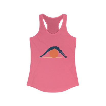 Women's Ideal Racerback Tank, Womens Pilates Tank Top, Yoga Fitness Graphic Top, Cute Workout Activewear Shirt