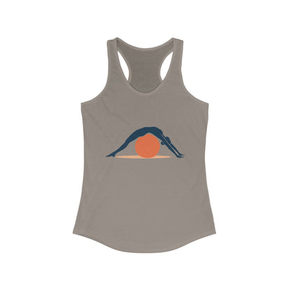 Women's Ideal Racerback Tank, Womens Pilates Tank Top, Yoga Fitness Graphic Top, Cute Workout Activewear Shirt