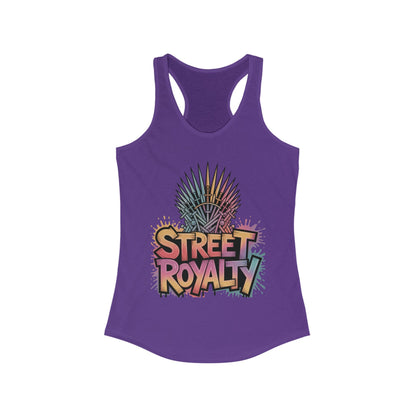 Women's Ideal Racerback Tank, Street Royalty Women's Tank Top, Graffiti Crown Graphic Shirt, Urban Streetwear Sleeveless Skater Girl Top