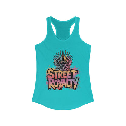 Women's Ideal Racerback Tank, Street Royalty Women's Tank Top, Graffiti Crown Graphic Shirt, Urban Streetwear Sleeveless Skater Girl Top