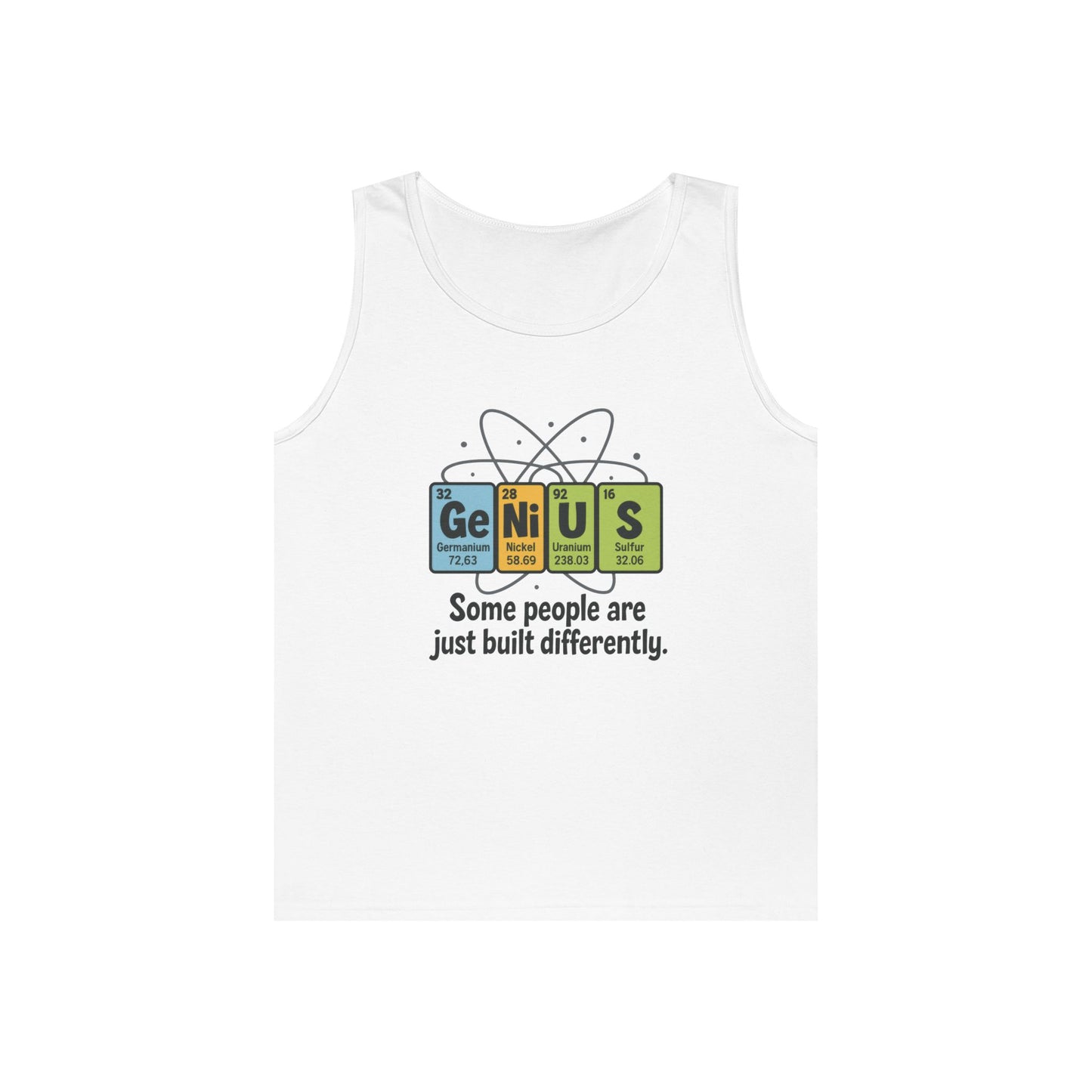 Funny Mens Genius Tank Top, Nerdy Humor Shirt, Periodic Table Shirt, Science Humor Tank, A Funny Gift for Science Lovers, Teachers