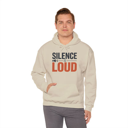 Mens Heavy Blend™ Hooded Sweatshirt, Silence Is Loud Graphic Motivational Mens Hoodie