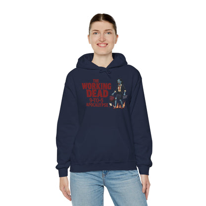 The Working Dead 9-to-5 Apocalypse Hoodie, Women's Horror Office Zombie Sweatshirt, Halloween Zombie Top, Halloween Work Top