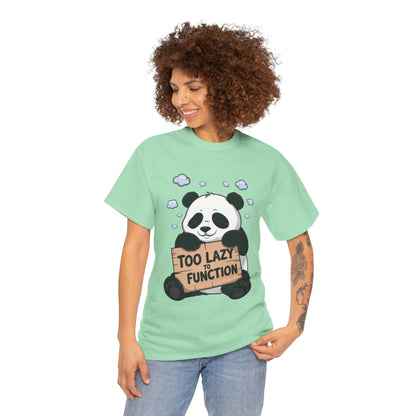 Too Lazy to Function Panda Tee, Unisex Cotton T-Shirt, Funny Shirt, Casual Wear, Gift for Sloth Lovers, Relaxed Vibe