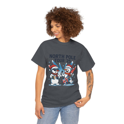 North Pole Tour 25 Women's Christmas T-Shirt, Funny Holiday Music Tee