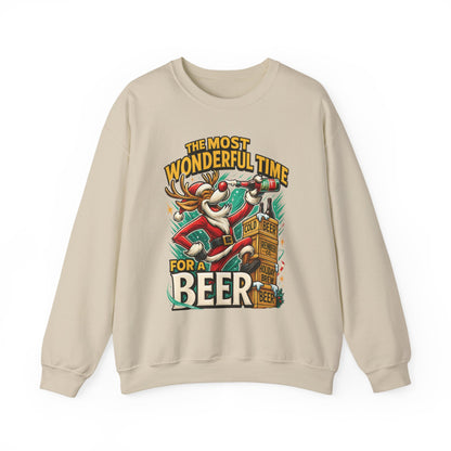 Funny Christmas Beer Sweatshirt, The Most Wonderful Time for a Beer