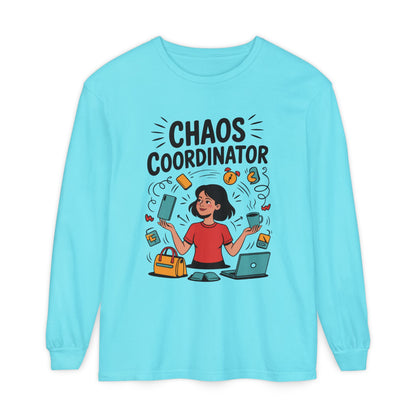 Chaos Coordinator Women's Long Sleeve, Mom Life Graphic Long Sleeve, Gift for Busy Moms, Multitasking Mom Gift, Cute Mother's Day Gift