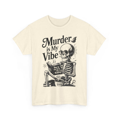 Womens Heavy Cotton Tee - "Murder is My Vibe" Graphic Shirt for Ghoulish Vibes, Halloween Fun, Spooky Season, Casual Wear, Gift for [...]