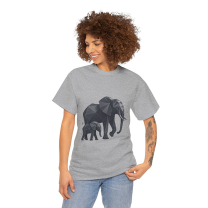 Geometric Elephant Tee - Minimalist Art Shirt, Nature Lover Gift, Animal Print T-Shirt, Unisex Cotton Tee, Eco-Friendly Wear