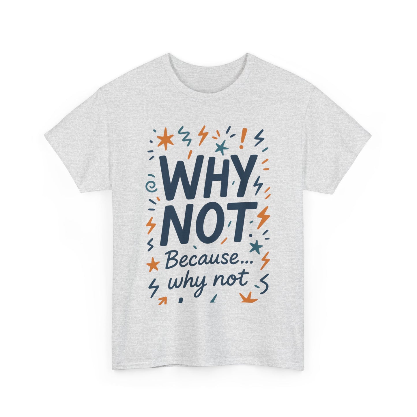 Why Not Mens Heavy Cotton Tee, Fun Motivational Graphic Tee, Casual Wear, Gift for Friends, Birthday Gift, Everyday Comfort