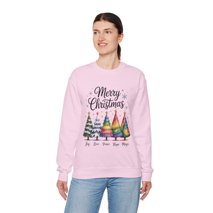 Merry Christmas Women's Sweatshirt, Joy Love Peace Hope Magic Pullover, Women's Heavy Blend™ Crewneck Sweatshirt