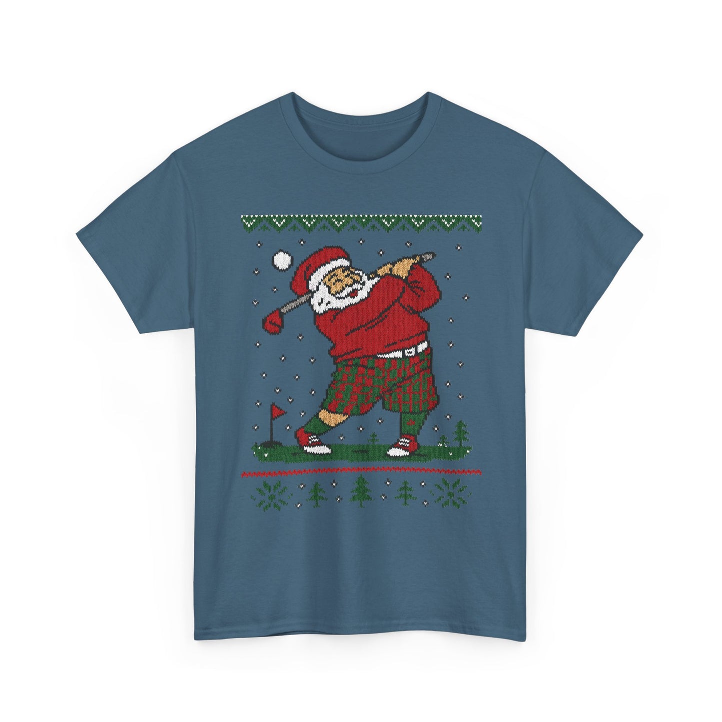Funny Golfing Santa Christmas T-Shirt, Ugly Christmas Golf Shirt for Men, Holiday Golf Player Tee