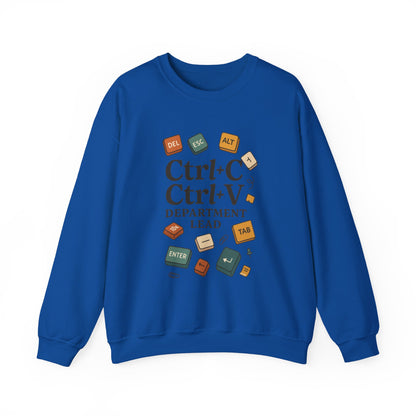 Funny Ctrl+C Ctrl+V Department Lead Sweatshirt, Unisex Crewneck, Gift for Tech Lovers, Office Humor, Cozy Casual Wear, Gift for a Coworker