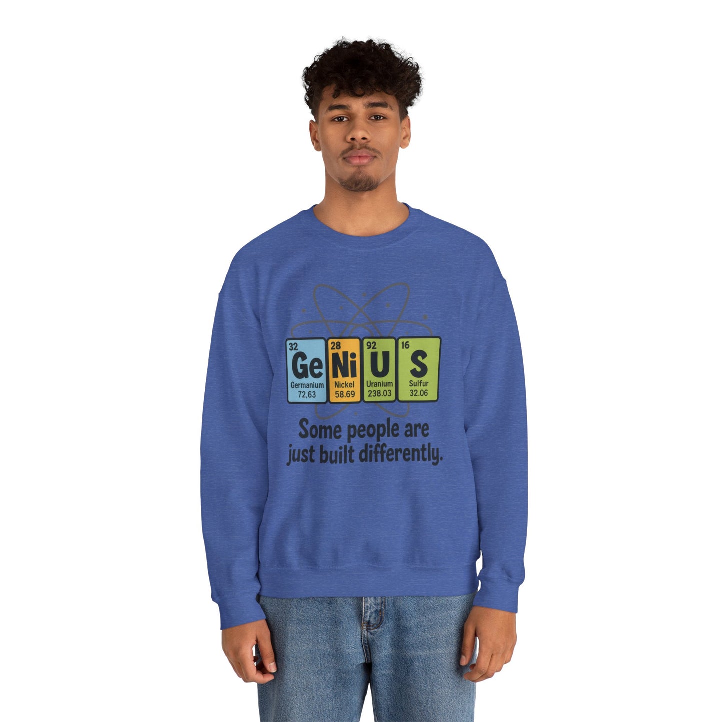 Funny Mens Genius Sweatshirt, Periodic Table Nerd Pullover, Smart Science Gift for Him, Genius Sweatshirt,  Science Lovers Gift