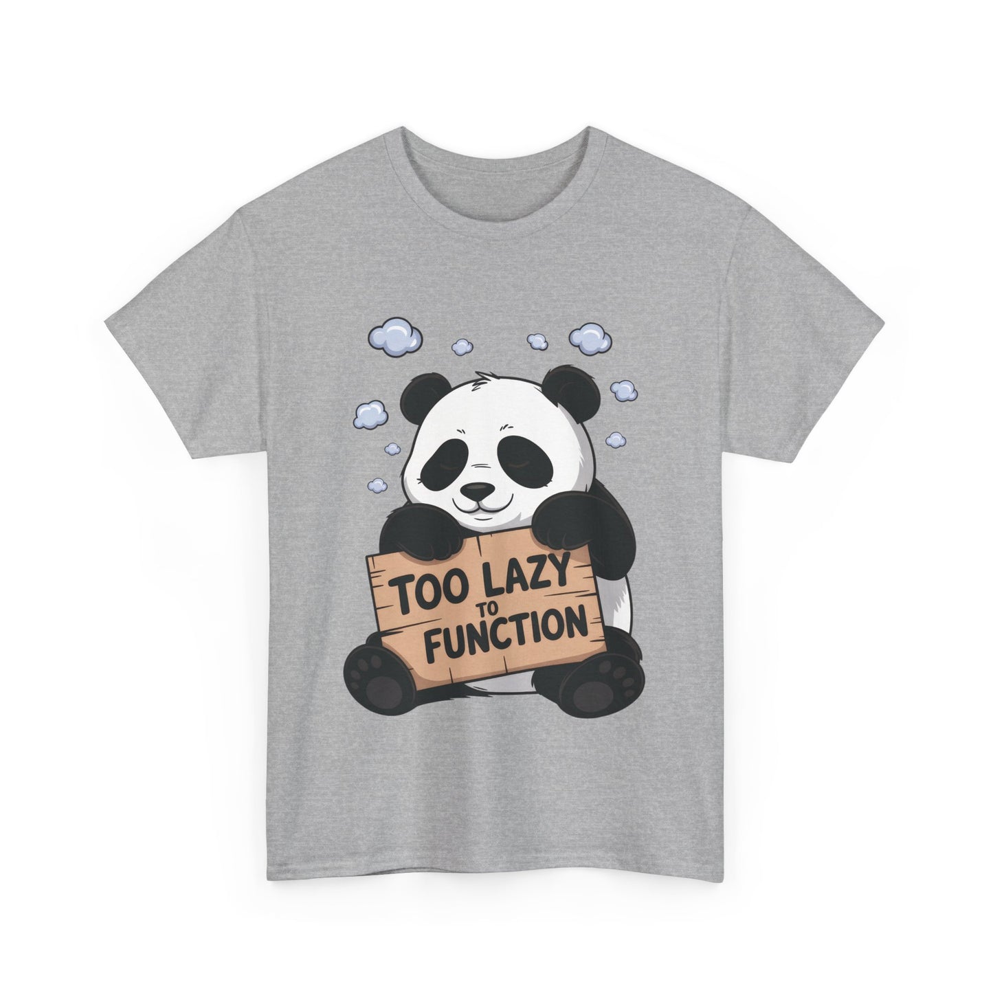 Too Lazy to Function Panda Tee, Unisex Cotton T-Shirt, Funny Shirt, Casual Wear, Gift for Sloth Lovers, Relaxed Vibe