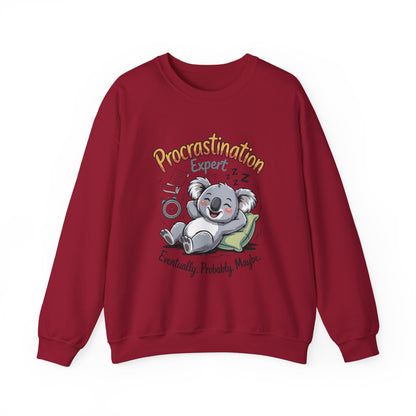Procrastination Expert Womens Sweatshirt, Funny Crewneck, Cozy Gift for Students, Lazy Day Apparel, Womens Sweatshirt for Relaxation