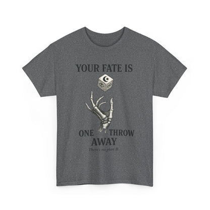 Your Fate Mens Heavy Cotton Tee, Skeleton Dice Graphic T-Shirt, Trendy Gift for Gamers, Gambling Tee, Unique Quote Apparel
