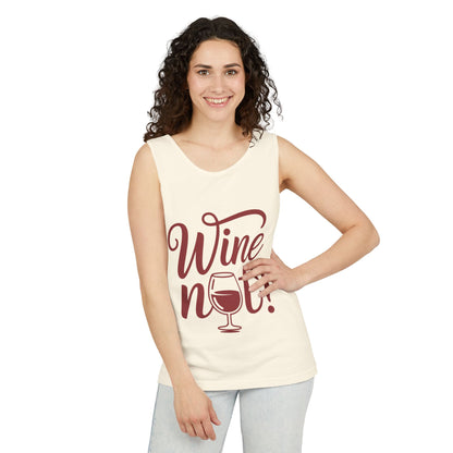 Unisex Garment Tank Top, Wine Not? Tank Top - Perfect for Summer Parties, Wine Lovers, Gifts, Casual Wear, or Vacations