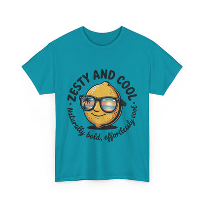 Zesty and Cool Mens Tee, Stylish Casual Shirt, Summer Outing Apparel, Fun Gift for Friends, Lemon Graphic T-Shirt, Birthday Present Idea