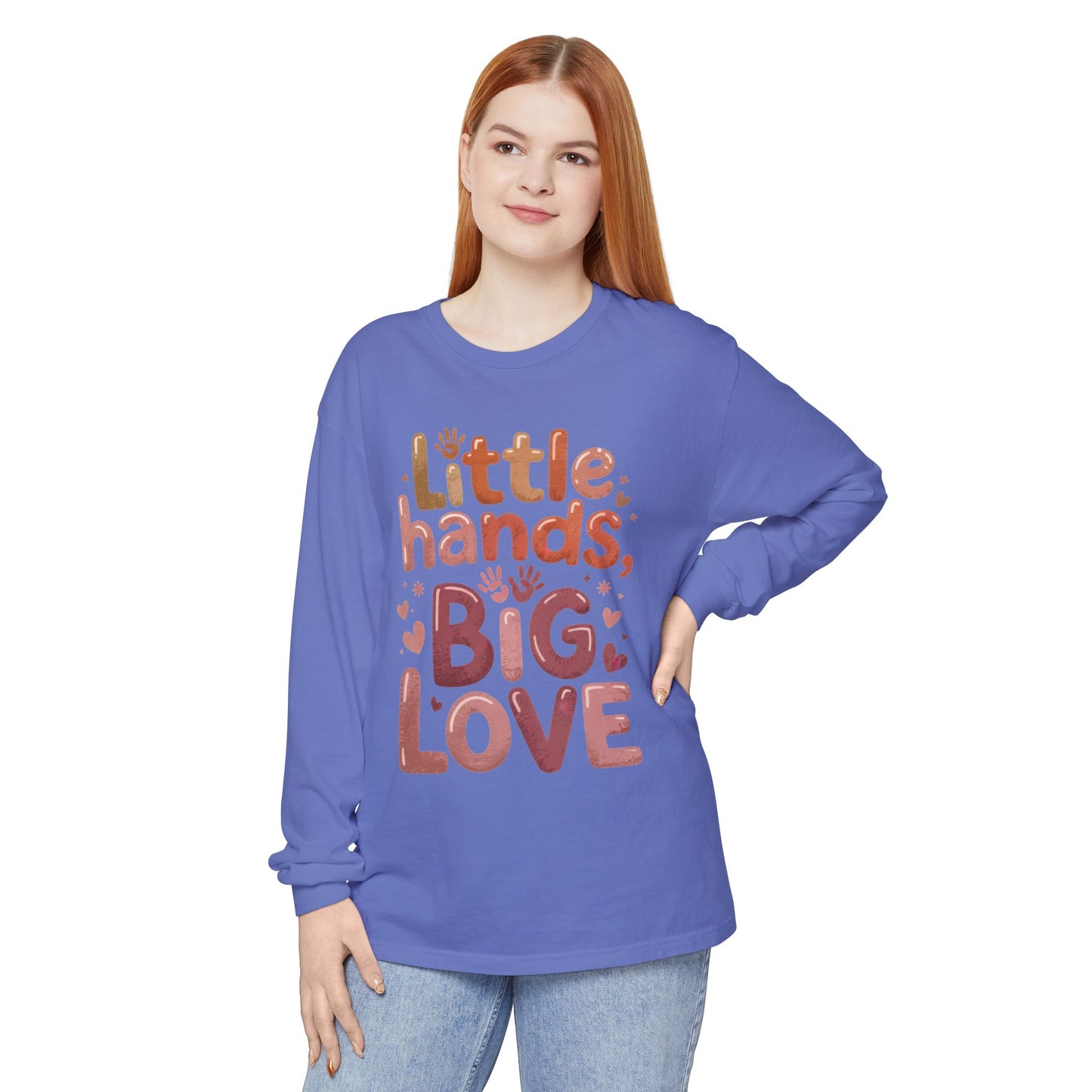 Little Hands, Big Love Long Sleeve T-Shirt, Perfect for Moms Gifts, Cute Mom Long Sleeve T-Shirt, Baby Showers Gift, mother's day Gift