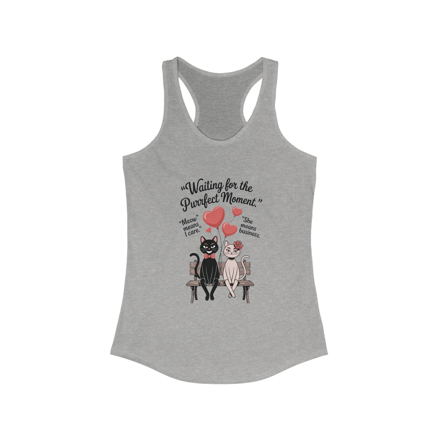Love and Laughter Women's Tank - Cute Cat Design, Perfect for Summer, Valentine's Gift, Casual Wear, Gym Top