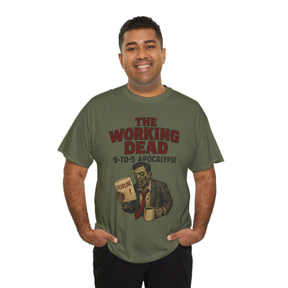 The Working Dead 9-to-5 Apocalypse Men's T-Shirt, Funny Horror Office Zombie Tee, Halloween Zombie Top, Work Humor Sweatshirt