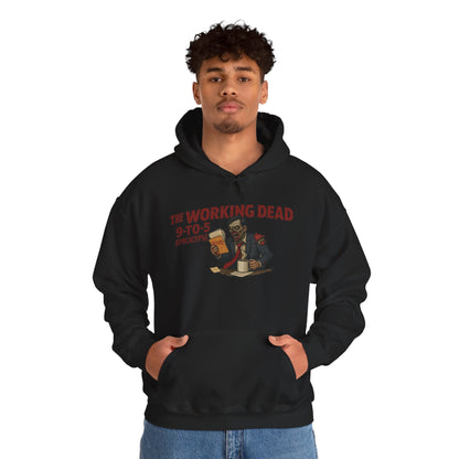 The Working Dead 9-to-5 Apocalypse Hoodie, Men's Horror Office Zombie Sweatshirt, Halloween Zombie Work Top