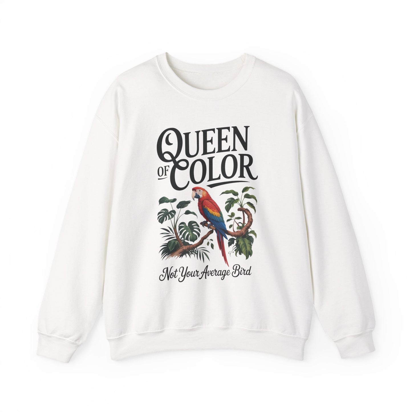 Vibrant Crewneck Womens Sweatshirt, Colorful Apparel, Bird Design, Cozy Layering, Gift for Nature Lovers, Fun Fashion