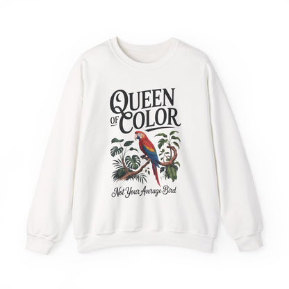 Vibrant Crewneck Womens Sweatshirt, Colorful Apparel, Bird Design, Cozy Layering, Gift for Nature Lovers, Fun Fashion