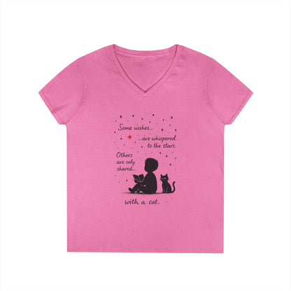 Whimsical Cat Lovers' V-Neck T-Shirt - Perfect Gift for Cat Enthusiasts, Animal Lovers, Birthday, and Pet Owners