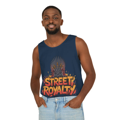 Street Royalty Men's Tank Top, Graffiti Crown Graphic Muscle Shirt, Urban Streetwear Sleeveless Skate Style