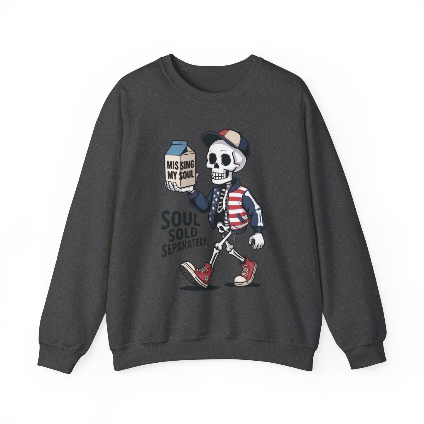 Skeleton Graphic Sweatshirt, Soul Sold Separately Pullover, Funny Gothic Streetwear, Missing My Soul Skull Hoodie Alternative