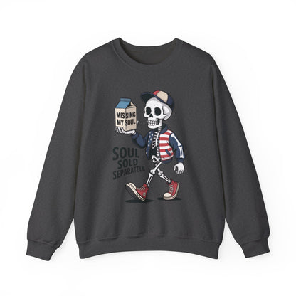 Skeleton Graphic Sweatshirt, Soul Sold Separately Pullover, Funny Gothic Streetwear, Missing My Soul Skull Hoodie Alternative