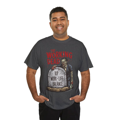 The Working Dead Shirt Men, Funny Work Life Balance Zombie Tee, RIP Work Shirt, Halloween Tee