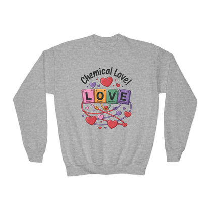 Chemical Love Youth Sweatshirt, Cute Crewneck, Trendy Teen Apparel, Cozy Casual Style, Valentine's Day Gift For Girl, Birthday