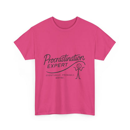 Procrastination Expert Women's Heavy Cotton Tee, Funny T-Shirt, Gift for Students, Casual Wear, Comfy Everyday Tee, Humor Shirt