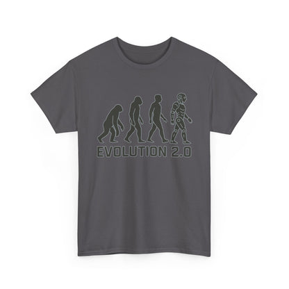 Evolution 2.0 Futuristic Robot Human Evolution T-Shirt, Cyberpunk Tech Graphic Tee for Men, Modern AI Inspired Sci-Fi Shirt